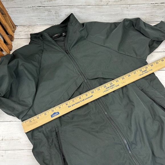 Bearded Goat Mens Small Jacket Dark Gray Pockets Zip Hooded Windbreaker Packable - Picture 10 of 13